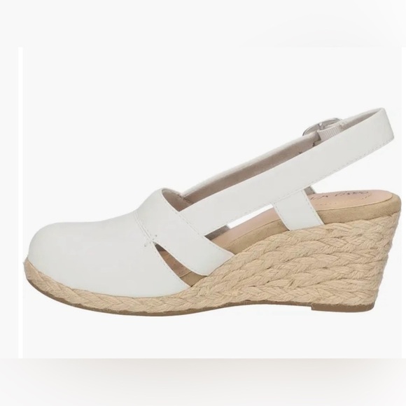 Easy Street Stargaze White Espadrille Wedge Pump Size 11 - Picture 6 of 7